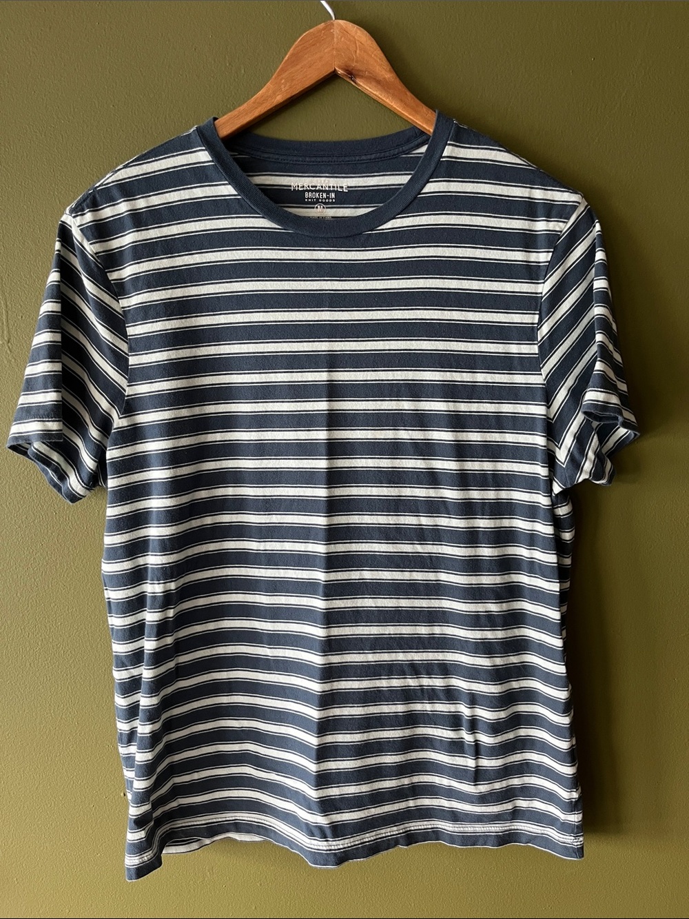 J. Crew Navy and White Striped Short Sleeve Tee